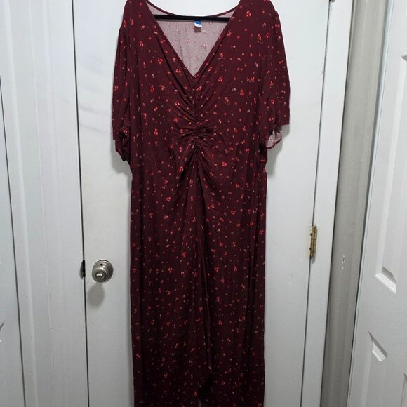 NWOT Old Navy Size 3x Ruched Midi Dress - Picture 2 of 4